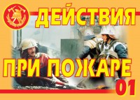 Комплект плакатов "Действия при пожаре" - fgospostavki.ru - Миасс