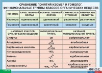 Таблица. Сравнение понятий изомер и гомолог. Функциональные группы классов органических веществ. - fgospostavki.ru - Миасс