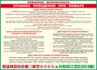 Таблица "Пожарная безопасность. Правила поведения при пожаре" (100х140 сантиметров, винил) - fgospostavki.ru - Миасс