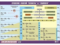 Таблица демонстрационная "Сравнение понятий изомер и гомолог" (винил 70x100) - fgospostavki.ru - Миасс