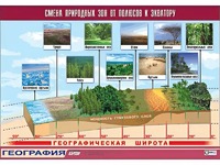 Таблица демонстрационная "Смена природных зон от полюсов к экватору" (винил 70*100) - fgospostavki.ru - Миасс