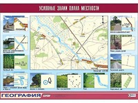 Таблица демонстрационная "Условные знаки плана местности" (винил 100*140) - fgospostavki.ru - Миасс
