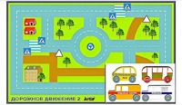 Игровой коврик "Дорожное движение - 2" с набором транспортных средств - fgospostavki.ru - Миасс