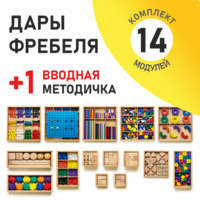 Игровой набор Дары Фребеля 14 модулей с методическим пособием (1 книга) - fgospostavki.ru - Миасс