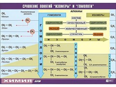 Таблица демонстрационная "Сравнение понятий изомер и гомолог" (винил 70x100) - fgospostavki.ru - Миасс