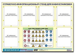 Стенд информационный "Правила техники безопасности в кабинете физики" (80х110, 6 карманов) - fgospostavki.ru - Миасс