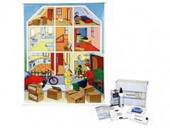 Магнитно-маркерный ситуационный плакат "Квартира" с набором магнитных карточек + методические рекомендации (иностранный язык) - fgospostavki.ru - Миасс