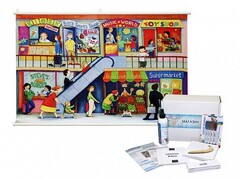 Магнитно-маркерный ситуационный плакат "Магазин" с набором магнитных карточек + методические рекомендации (иностранный язык) - fgospostavki.ru - Миасс