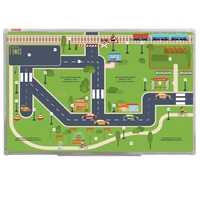 Магнитно-маркерная доска "Безопасный маршрут школьника" (дом-школа-дом) с комплектом тематических магнитов КМ-17 - fgospostavki.ru - Миасс