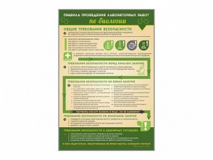 Стенд "Правила выполнения лабораторных работ по биологии" Вариант 1 - fgospostavki.ru - Миасс