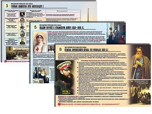Комплект таблиц по истории "История России XIX в." раздаточные (цветные, ламинированные, А4, 10 штук) - fgospostavki.ru - Миасс