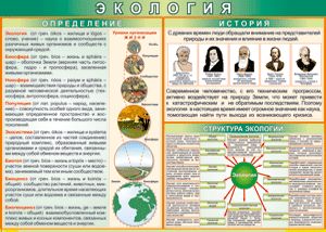 Таблица "Экология. Определения и история" (100х140 сантиметров, винил) - fgospostavki.ru - Миасс