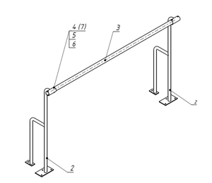 Станок хореографический напольный (1,5 метра, однорядный) - fgospostavki.ru - Миасс