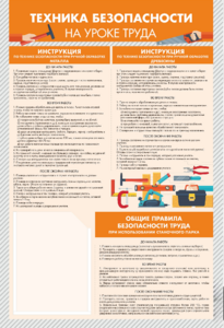 Стенд-уголок "Техника безопасности на уроках труда" - fgospostavki.ru - Миасс