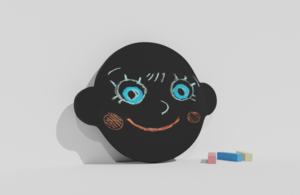 Фигурная грифельная меловая доска на тему эмоций - fgospostavki.ru - Миасс