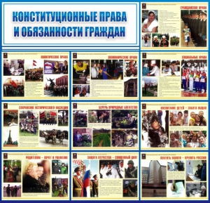 Стенд "Конституционные права и обязанности граждан" - fgospostavki.ru - Миасс