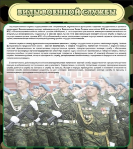 Стенд "Виды военной службы" - fgospostavki.ru - Миасс