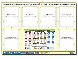 Стенд информационный "Правила техники безопасности в кабинете физики" (80х110, 6 карманов) - fgospostavki.ru - Миасс
