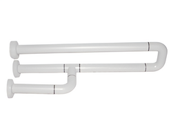 Поручень неоткидной трёхопорный с антибактериальным покрытием (белый) - fgospostavki.ru - Миасс