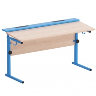 Стол ученический двухместный с наклоном столешницы (0-15°) на прямоугольной трубе - fgospostavki.ru - Миасс